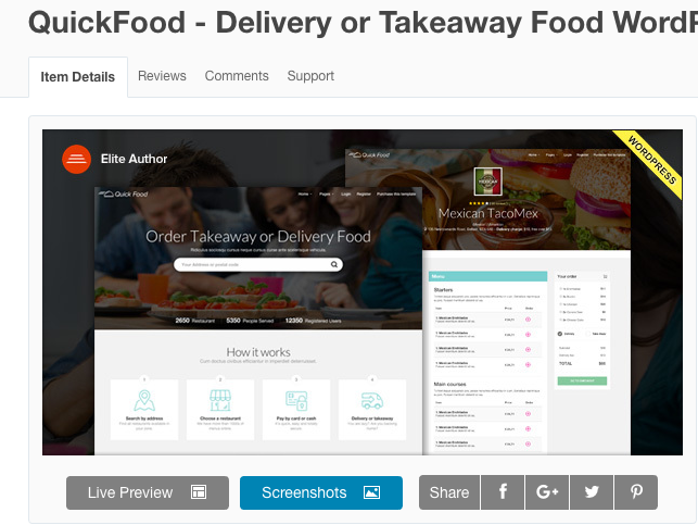 QuickFood - Delivery or Takeaway Food WordPress Theme